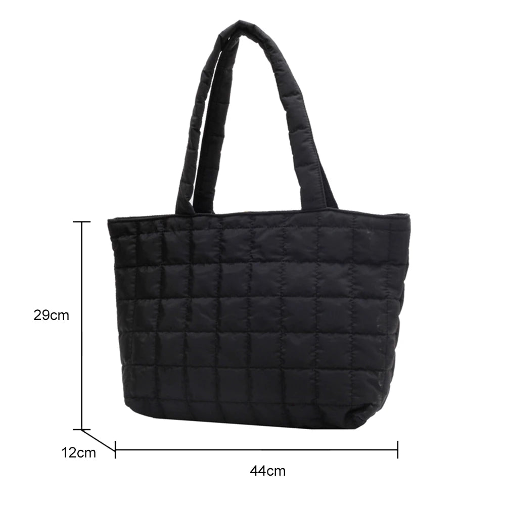 Quilted Top-handle Tote Bag for Women, Rhombus Pattern Shopper Handbag