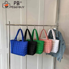 Quilted Top-handle Tote Bag for Women, Rhombus Pattern Shopper Handbag
