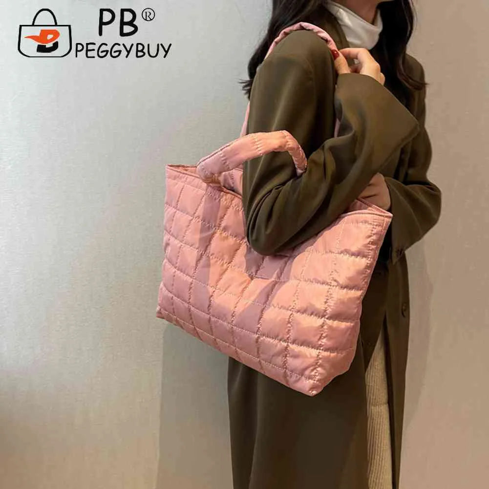 Quilted Top-handle Tote Bag for Women, Rhombus Pattern Shopper Handbag