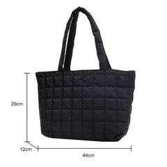 Quilted Top-handle Tote Bag for Women, Rhombus Pattern Shopper Handbag