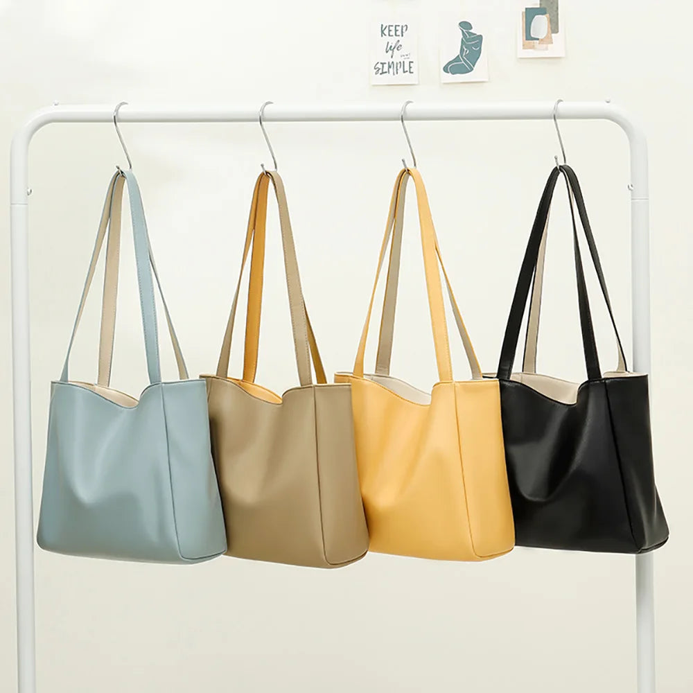 Women Tote Bags Soft Pu Leather Shoulder Bag Large Capacity Shopping