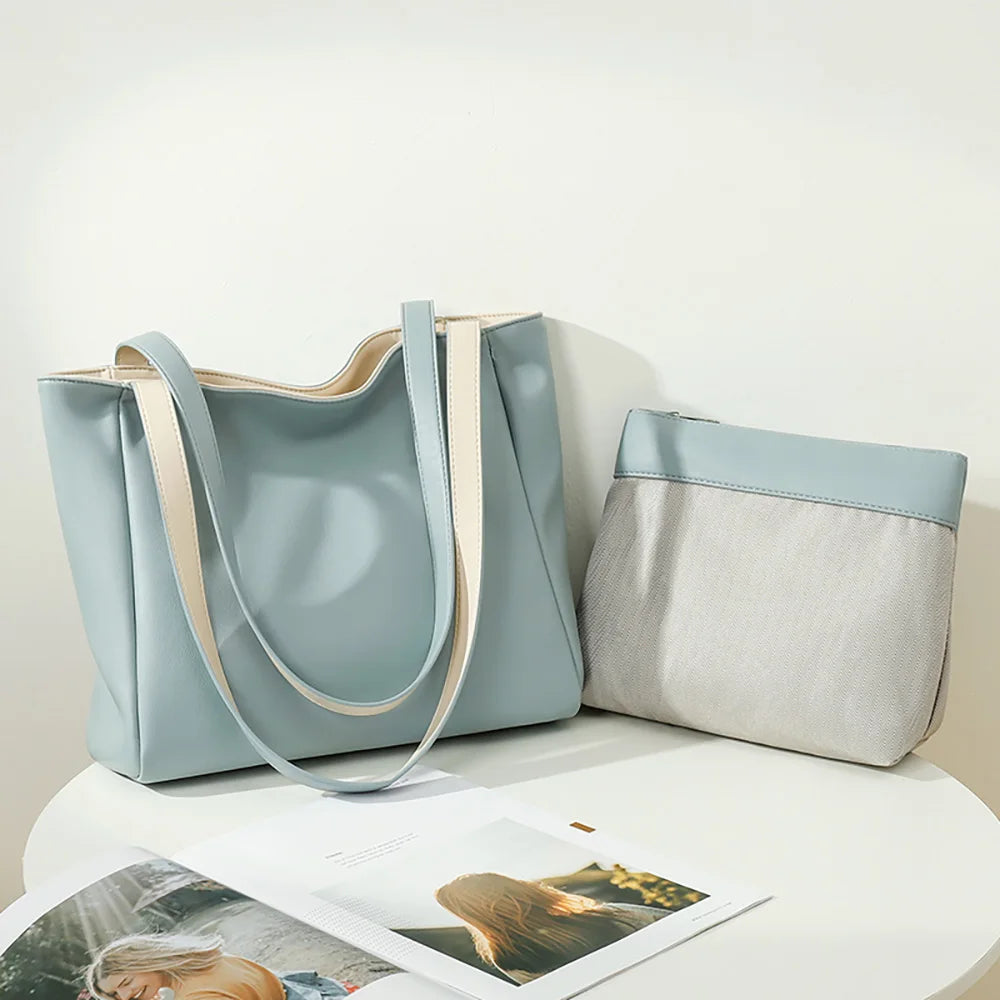 Women Tote Bags Soft Pu Leather Shoulder Bag Large Capacity Shopping