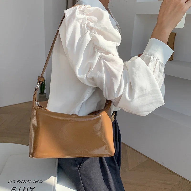 Women Soft PU Leather Shoulder Side Bags Solid Travel Handbags Purses