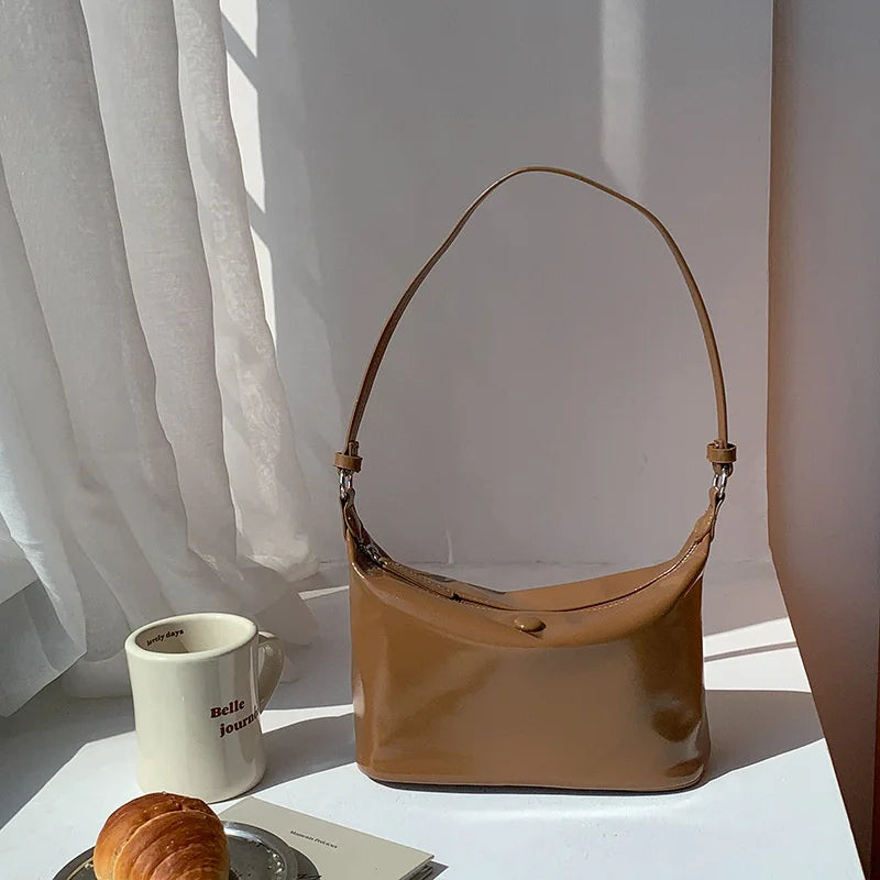 Women Soft PU Leather Shoulder Side Bags Solid Travel Handbags Purses