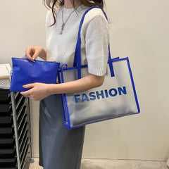 Women Transparent Composite Bags Shoulder Shopping Tote Bag