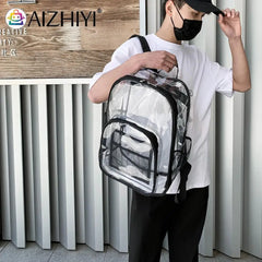 Women Transparent Layers Knapsack Rucksack Large Capacity Backpacks