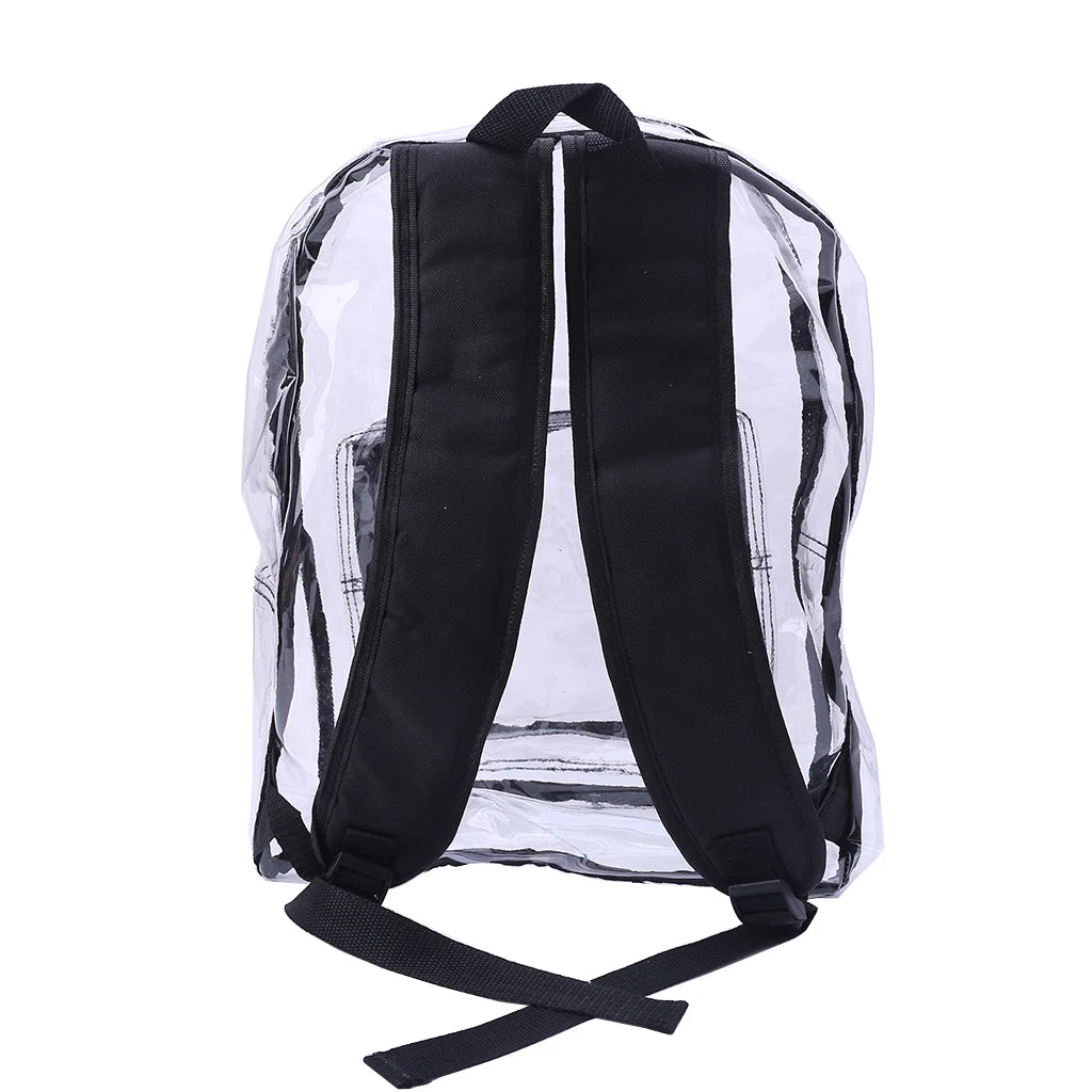 Women Clear PVC Backpack Travel Shoulder Bag School Bookbags