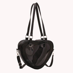 Women Transparent Shoulder Bag Love Heart Shaped Clear Underarm Tote