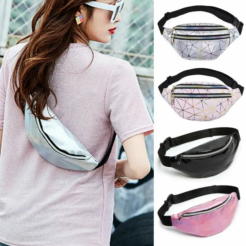 Glitter Multicolor Waist Pack Fanny Pack Money Belt Wallet