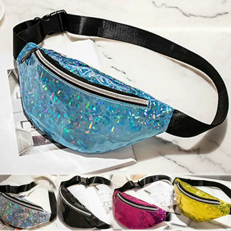 Glitter Multicolor Waist Pack Fanny Pack Money Belt Wallet