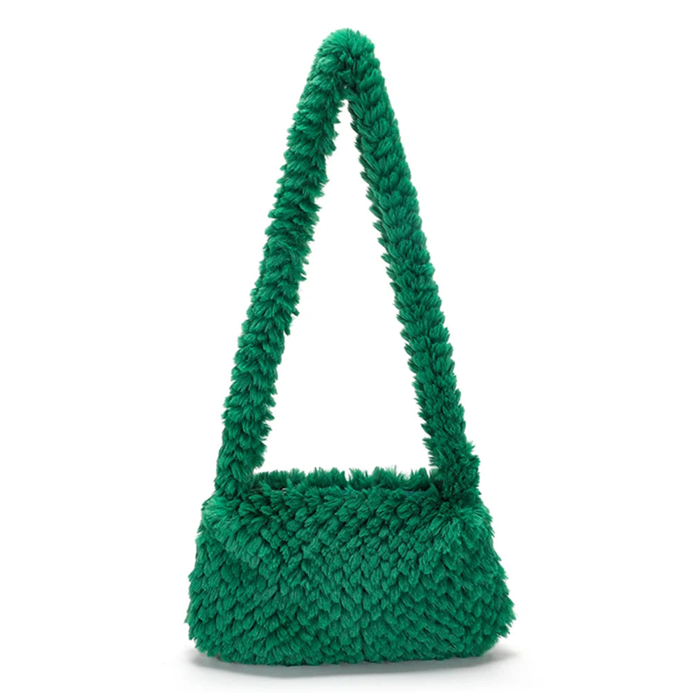Heart Plush Shoulder Underarm Bag for Women