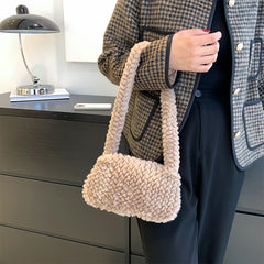 Heart Plush Shoulder Underarm Bag for Women