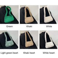 Heart Plush Shoulder Underarm Bag for Women