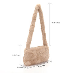 Heart Plush Shoulder Underarm Bag for Women