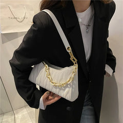 Women Underarm Bags PU Leather Shoulder Bags Ladies Chain Handbag
