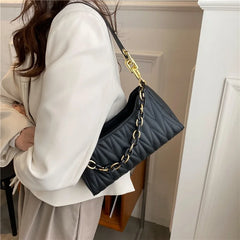Women Underarm Bags PU Leather Shoulder Bags Ladies Chain Handbag
