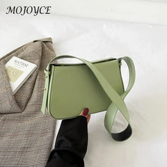 Women Underarm Bags Solid Shoulder Handbags Zipper Clutch PU Leather