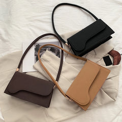 Matte PU Leather Women's Shoulder Bag Casual Solid Ladies Handbag
