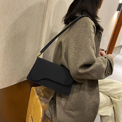 Matte PU Leather Women's Shoulder Bag Casual Solid Ladies Handbag