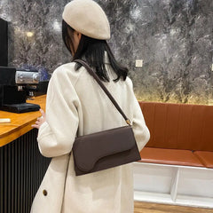 Matte PU Leather Women's Shoulder Bag Casual Solid Ladies Handbag