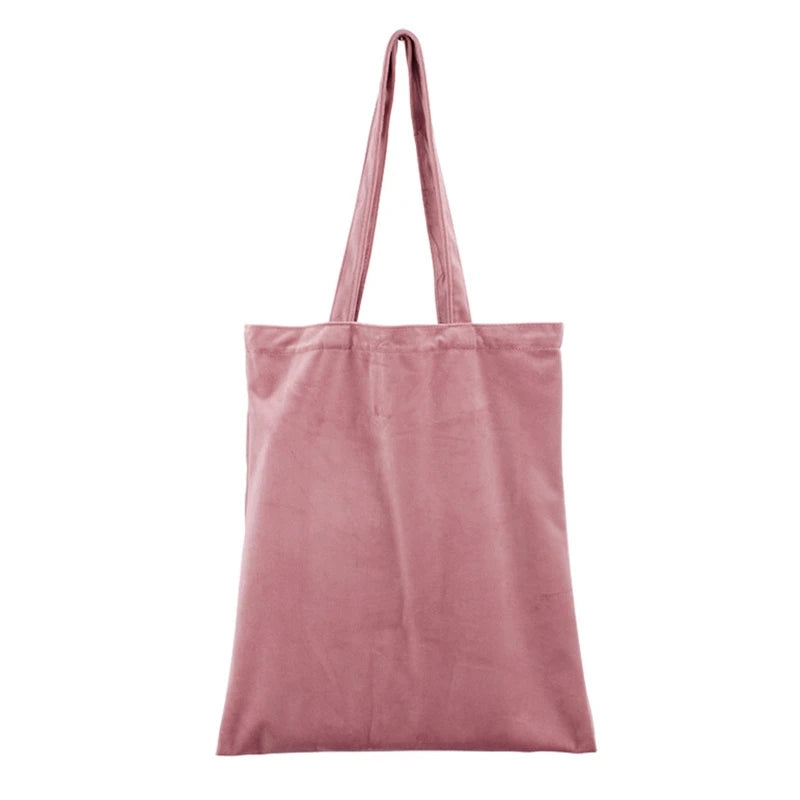 Velvet Bag Large Capacity Shoulder Bag DIY Hand Painted Tote Bag