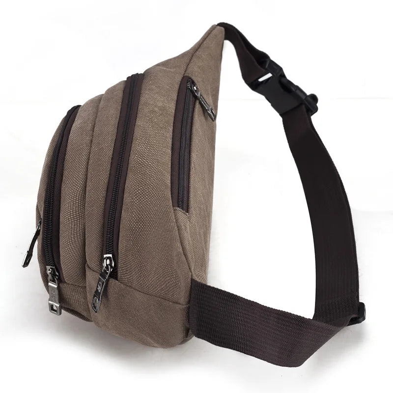 Canvas Waist Bag Chest Pack Hip Hop Bum Pack Phone Pocket Pack