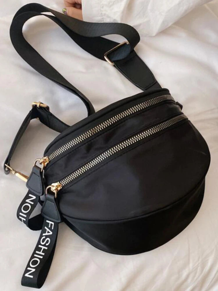 Women Waist Bag Large Capacity Crossbody Chest Bags Banana Pack PU Leather