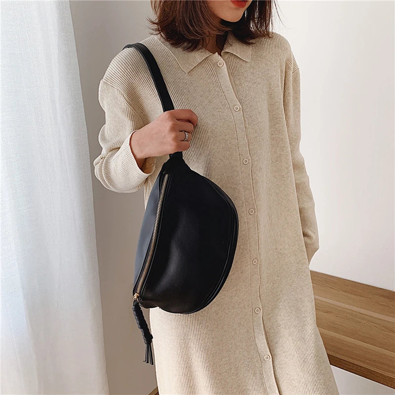 Women Waist Bag Large Capacity Zipper Chest Bags