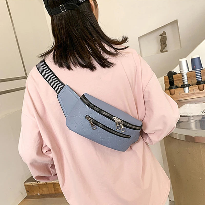 Women Waist Bags PU Leather Fanny Pack Shoulder Crossbody Bags