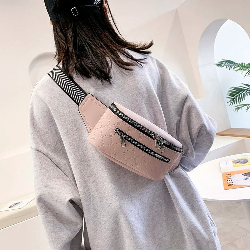 Women Waist Bags PU Leather Fanny Pack Shoulder Crossbody Bags