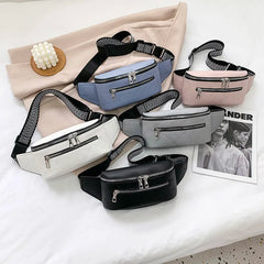 Women Waist Bags PU Leather Fanny Pack Shoulder Crossbody Bags