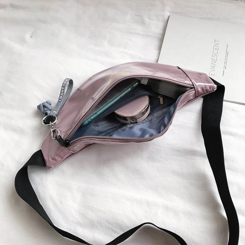 Women Waist Pack PVC Clear Jelly Chest Bag Waterproof Fanny Pack