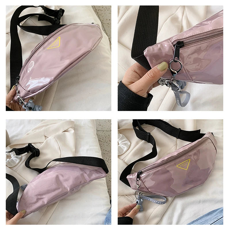 Women Waist Pack PVC Clear Jelly Chest Bag Waterproof Fanny Pack