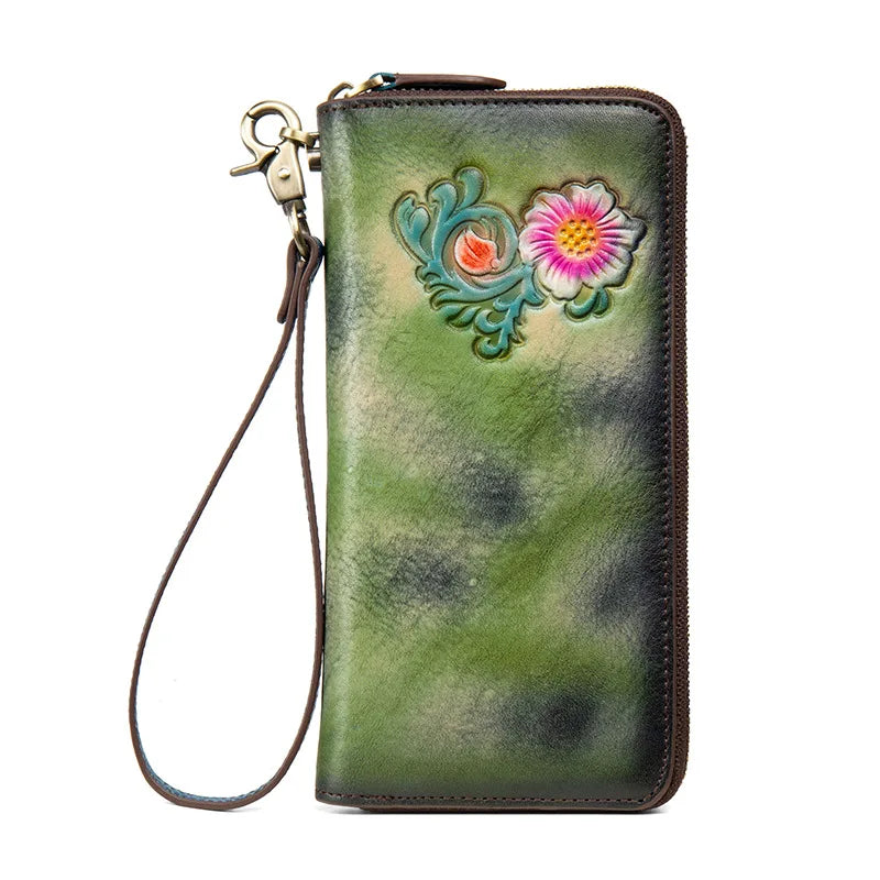 Women Wallet Leather Handword Lady Purse Money Bag CellPhone Pocket