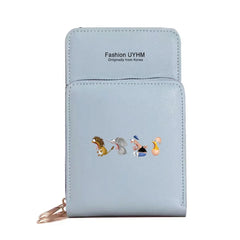 Women Wallets Card Pack Phone Bag Cartoon Print Storage Purse Crossbody Bags