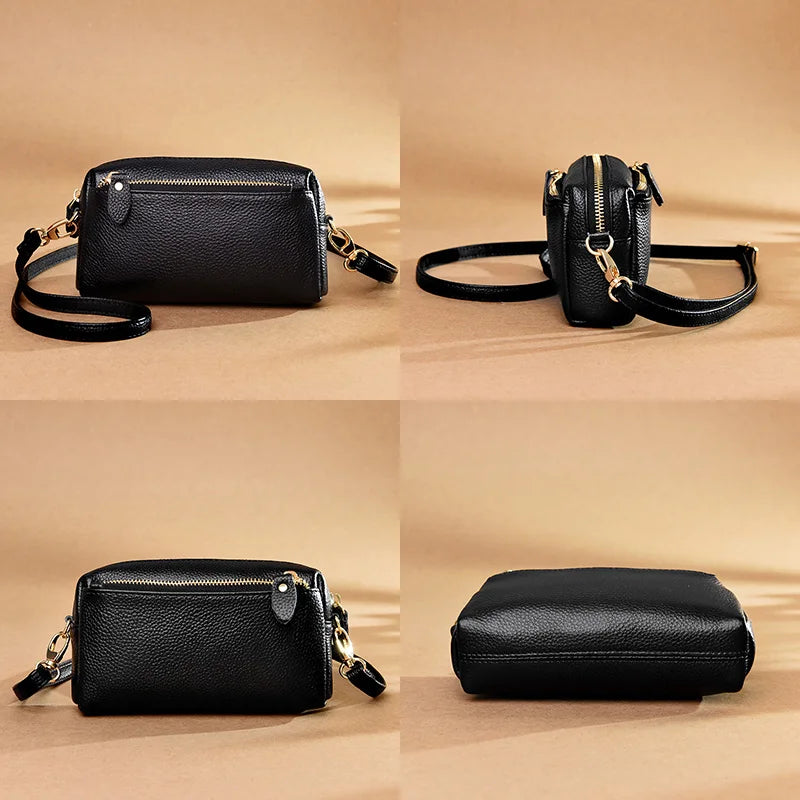 Women Wallets Clutch Bag Leather Small Bags Multi-card Position Compact Diagonal
