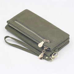 Women Wallets Double Zip Clutch Purse Wristlet Handbag