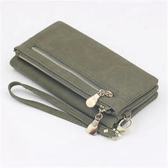 Women Wallets Double Zipper Clutch Purse Wristlet Portefeuille Handbags