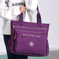 Nylon Waterproof Shoulder Bag Cross Body Messenger Large Capacity Totes