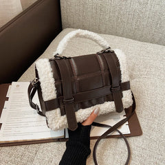 Women Winter Faux Fur Lalambswool Shoulder Crossbody Bag