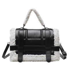 Women Winter Faux Fur Lalambswool Shoulder Crossbody Bag