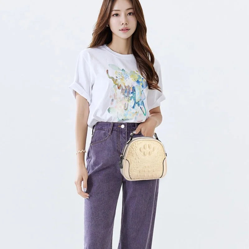 Vintage Small Messenger Bag PU Leather Lady Handbag