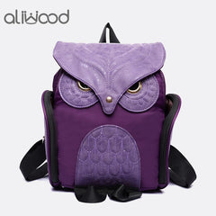 Women's Owl Backpack PU Leather School Bag for Teen Girls