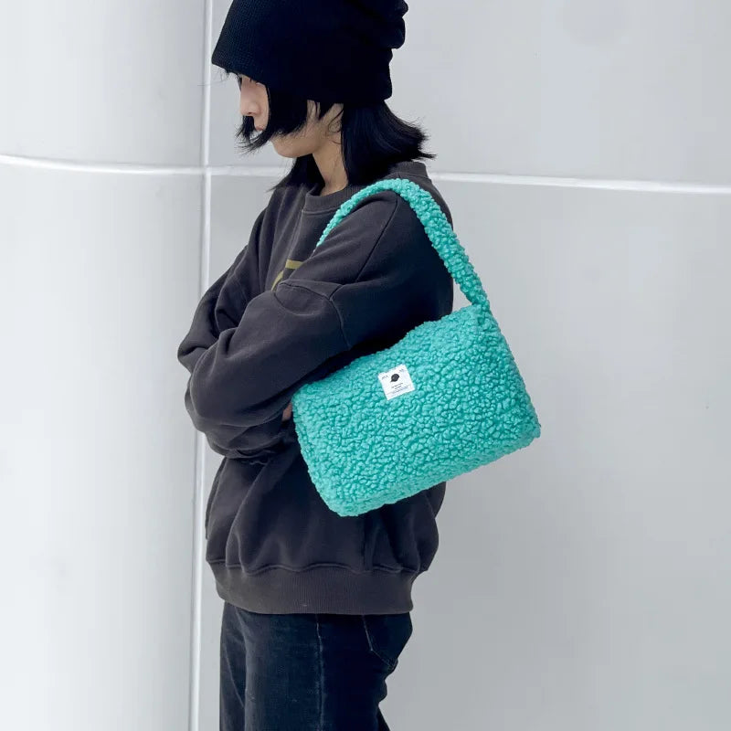 Plush Handbag Faux Fur Underarm Bag