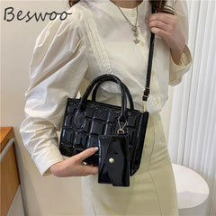 Women's Lacquered Embossed Cross-body Bag