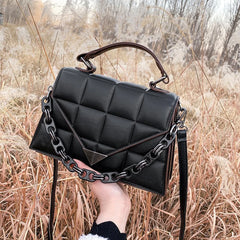 Quilted Flap Satchel Bag Leather Ladies Purses and Handbags