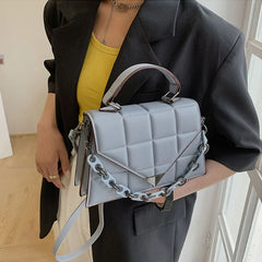 Quilted Flap Satchel Bag Leather Ladies Purses and Handbags