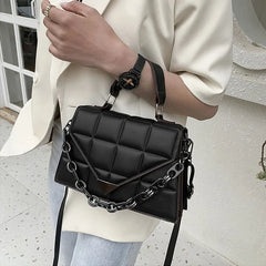 Quilted Flap Satchel Bag Leather Ladies Purses and Handbags