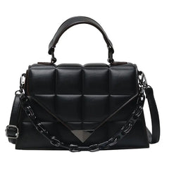 Quilted Flap Satchel Bag Leather Ladies Purses and Handbags