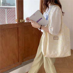 Canvas Jacquard Tote Shoulder Bags Eco Ladies Travel Shopper